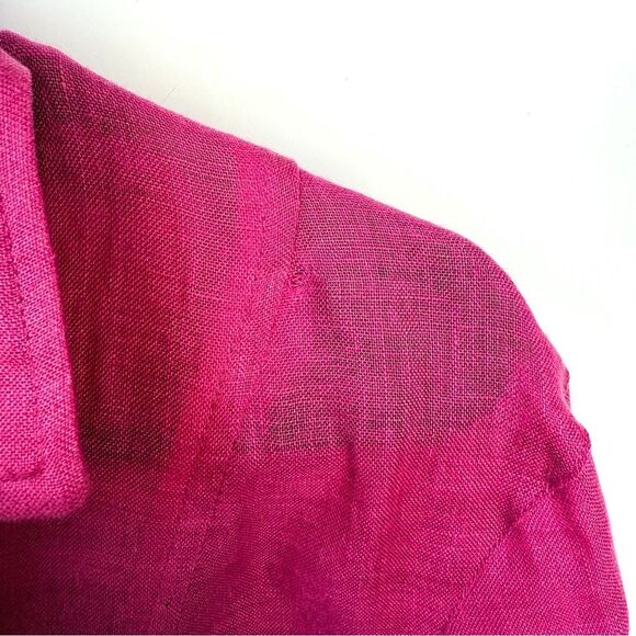 NWT Ellen Tracy 100% Linen Magenta Pink Long Sleeve Top Size 12 - Picture 3 of 8